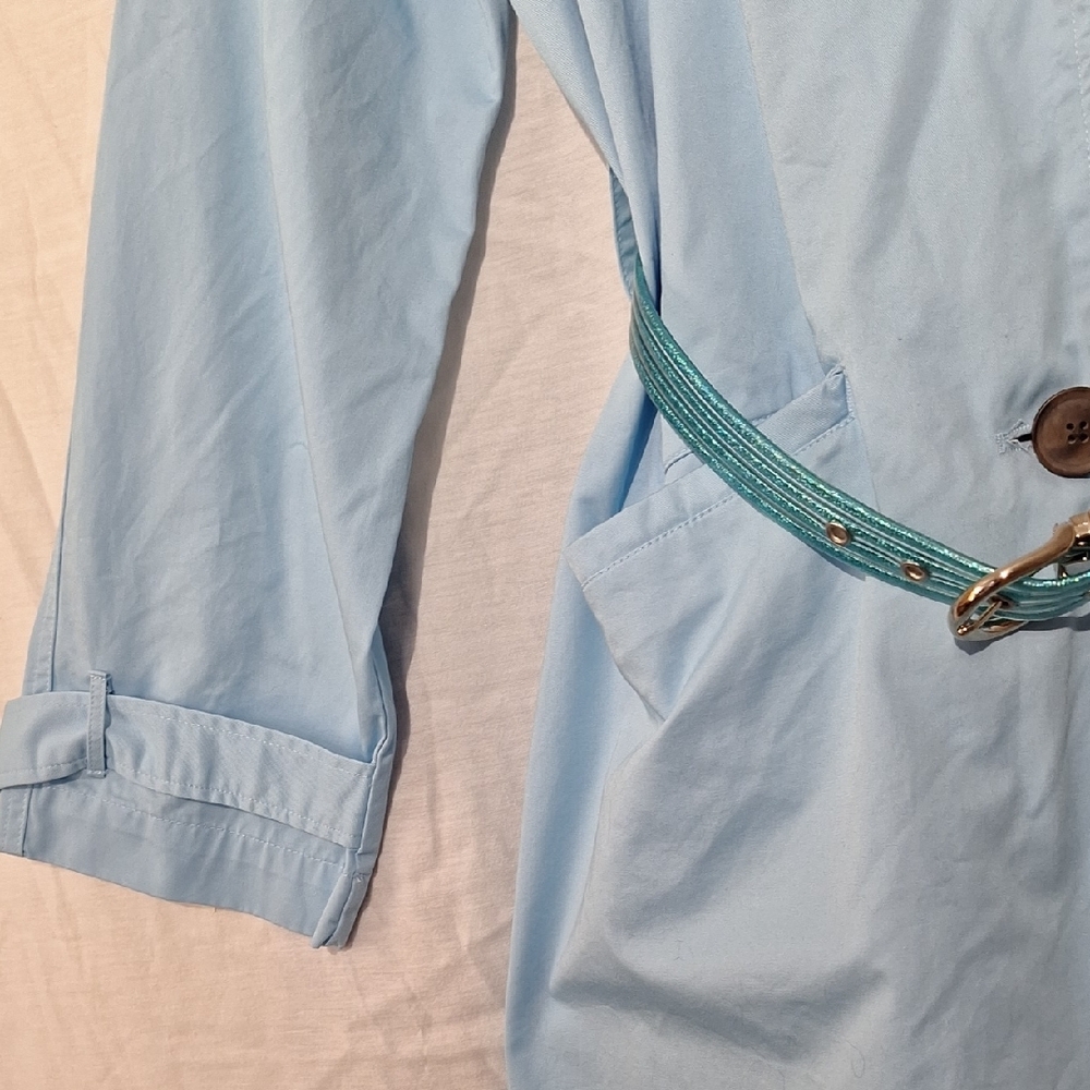 Blue Trench Coat, 100% Cotton, With Belt, a new day, Sz 2, NWOT - Picture 6 of 14